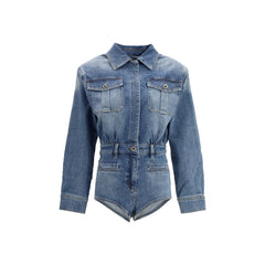 Women's Blue Cotton Jumpsuit
