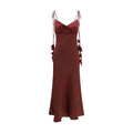 Women's Bordeaux Polyester Cocktail Dress