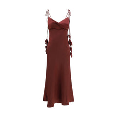 Women's Bordeaux Polyester Cocktail Dress
