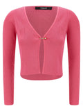 Versace Safety Pin-Fastened Cardigan — Pink