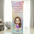 Toalla de Yoga Super Absorbente Personalizada Personaje de Yoga de Dibujos Animados con Nombre y Texto Accesorios Deportivos Regalo de Cumpleaños para Amigos Amantes del Yoga