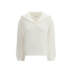 Women's White Cotton Sweatshirt Clothing