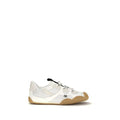 Women's White Calf Leather Bos Taurus Athletic Sneakers
