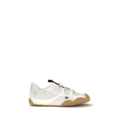 Women's White Calf Leather Bos Taurus Athletic Sneakers