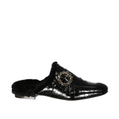 Women's Black Calfskin Mules