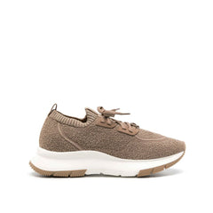 Women's Brown Fabric Athletic Sneakers