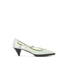 Women's Silk Bicolor Pump White Upper Leather