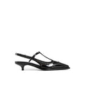 Women's Patent Calfskin Perforated Pump Black Calf Leather