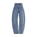 Women's Blue Cotton Relaxed Fit Jeans Clothing