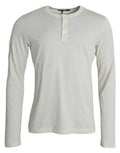 Men's White Cotton Long Sleeve T-Shirt