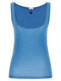 Versace Ribbed Virgin Wool Tank Top — Blue