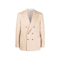 Men's Beige Wool Coat Clothing