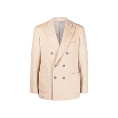 Men's Beige Wool Coat Clothing