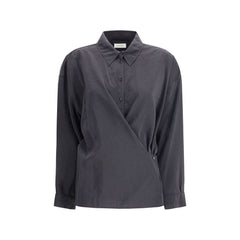 Women's Black Silk Dress Shirt