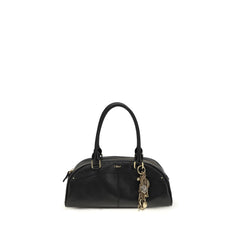 Women's Bowling Handbag Shoulder Black Calf Leather Bos