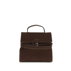 Women's Tie Me Top Handle Bag Brown Calf Leather Bos