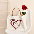 Personalizado en forma de corazón 1-16 Familia Nombres de los niños Bolso de lona con el título Cumpleaños Día de la Madre Regalo de Navidad para las mamás abuelas