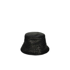 Men's Black Lamb Leather Bucket Hat