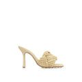 Women's Beige Raffia Mules