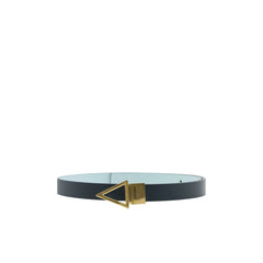 Women's Blue Leather Regular Belt