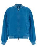Versace Silk Poplin Blouson — Blue