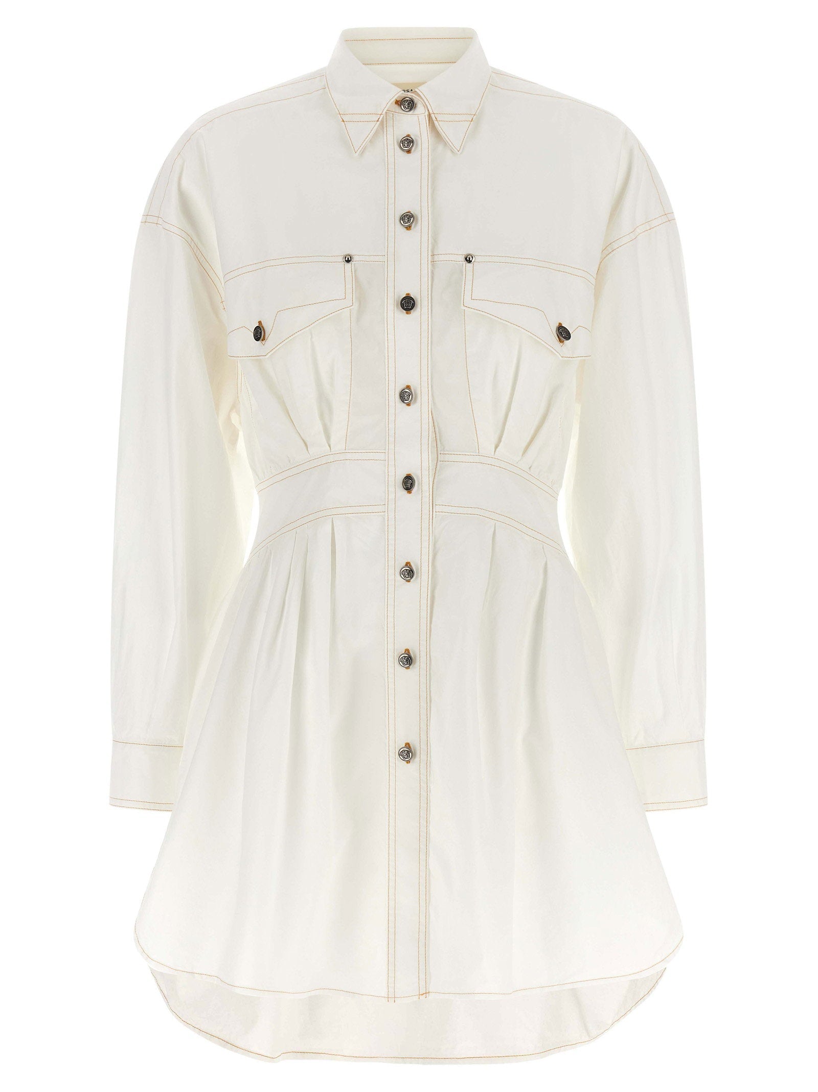 Versace Medusa Shirt Dress — White