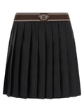 Versace Pleated Wool and Mohair Skirt — Black