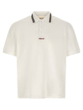 Versace Greca-Embroidered Collar Polo Shirt — White