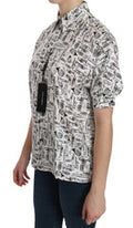 Women's Musical Instrument Print Silk Blouse White