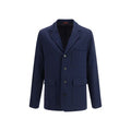 Men's Blue Cotton Coat Clothing