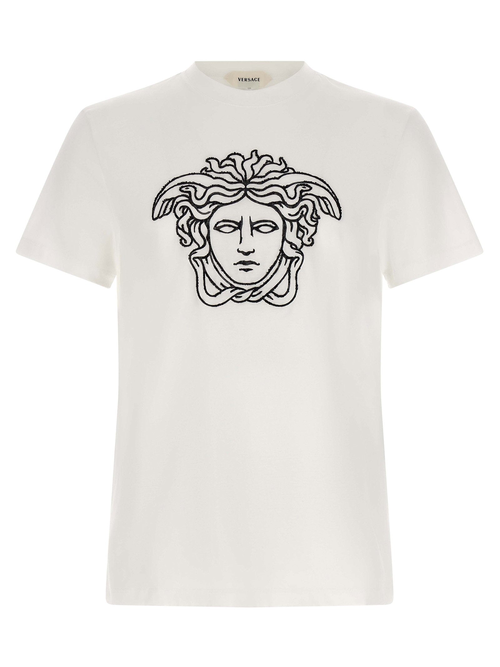 Versace Embroidered Medusa T-shirt — White