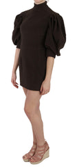 Women's Brown Corduroy Bodycon Cotton Mini Dress Elastane (corduroy)