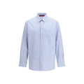 Men's Blue Cotton Pattern Shirt