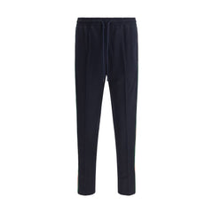 Men's Blue Polyester Athletic Pants