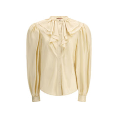 Women's Beige Silk Shirt