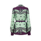 Green Silk Pattern Shirt