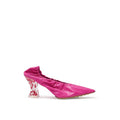 Women's Fuchsia Leather Slippers
