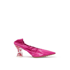 Women's Fuchsia Leather Slippers