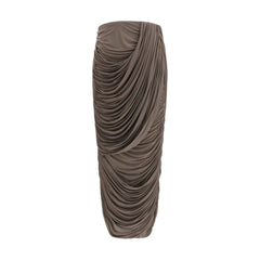 Women's Brown Copper Midi Skirt