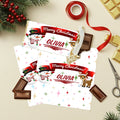 Envoltorio personalizado de barra de Navidad de Papá Noel Ciervo con nombre Envoltorio navideño de chocolate Regalo para la familia Niños