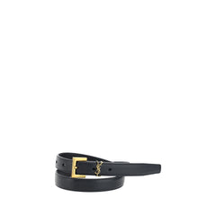 Women's Black Calf Leather Bos Taurus Thin Belt