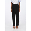 Women's Black Acetate Casual Pants