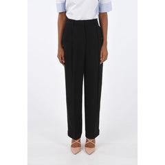 Women's Black Acetate Casual Pants