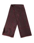 Men's Burgundy Black Silk Paisley Foulard 135cm X 22cm Scarf