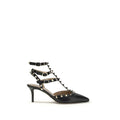 Women's Rockstud Heel Black Upper Calf Leather
