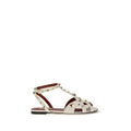Women's Beige Goatskin Flat Sandals