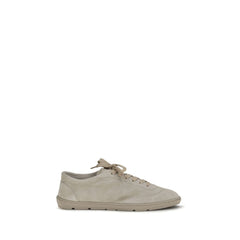 Men's Beige Calf Leather Bos Taurus Low Top Sneakers