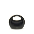 Women's Rounded Calf Leather Top Handle Bag Black Bos
