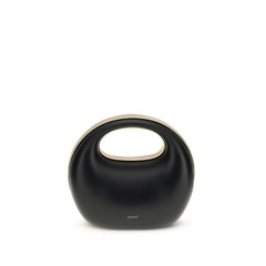 Women's Rounded Calf Leather Top Handle Bag Black Bos