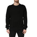 Men's Sweater Black Cotton Crewneck Sweatshirt Clothing